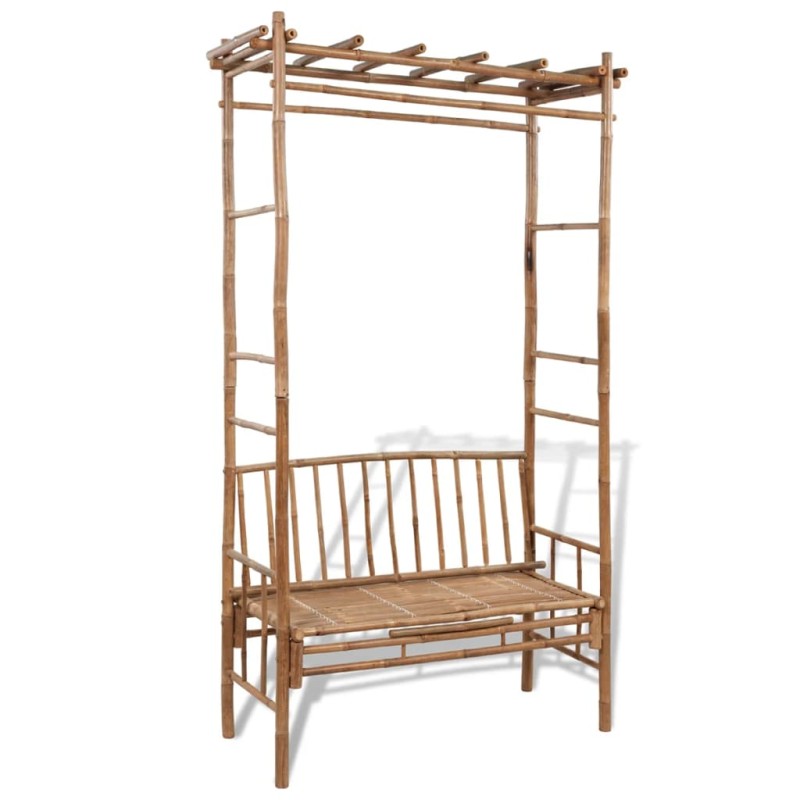 vidaXL Gartenbank mit Pergola 130 cm Bambus vidaXL Gartenbank mit Pergola 130 cm Bambus