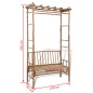 vidaXL Gartenbank mit Pergola 130 cm Bambus vidaXL Gartenbank mit Pergola 130 cm Bambus