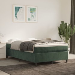 vidaXL Boxspringbett mit Matratze Dunkelgrün 120x200 cm Samt