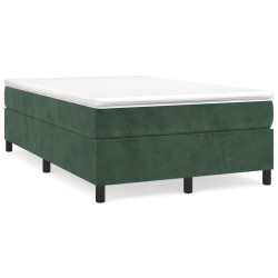 vidaXL Boxspringbett mit Matratze Dunkelgrün 120x200 cm Samt