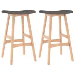 Barhocker 2 Stk. Dunkelgrau Stoff