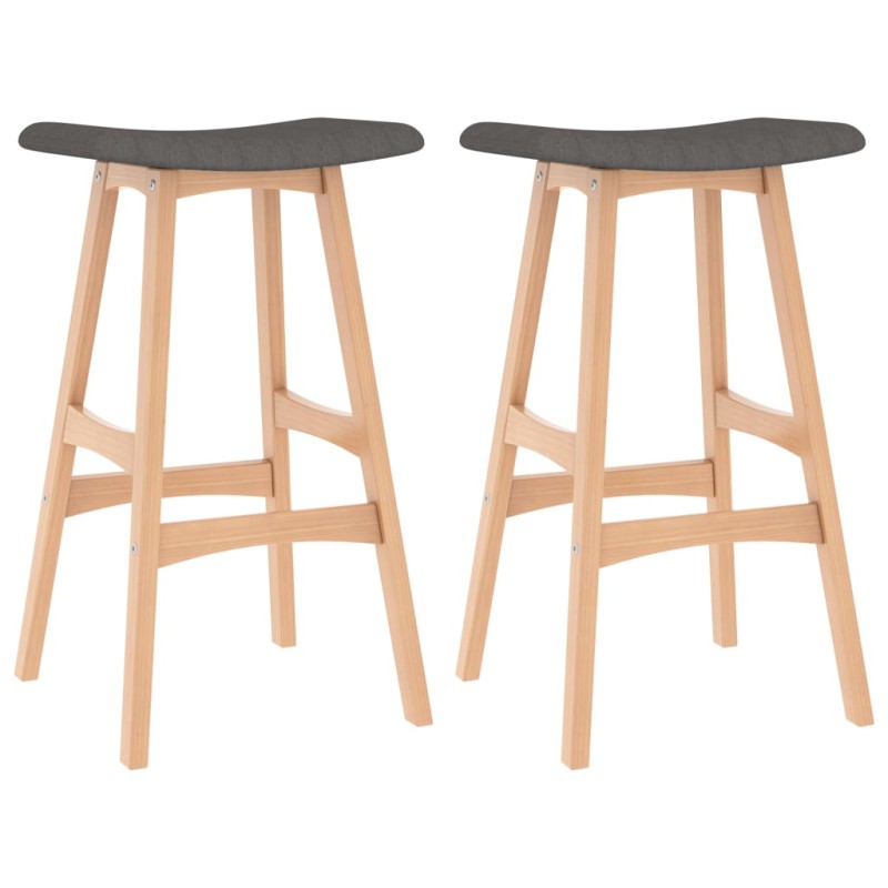 Barhocker 2 Stk. Dunkelgrau Stoff Barhocker 2 Stk. Dunkelgrau Stoff