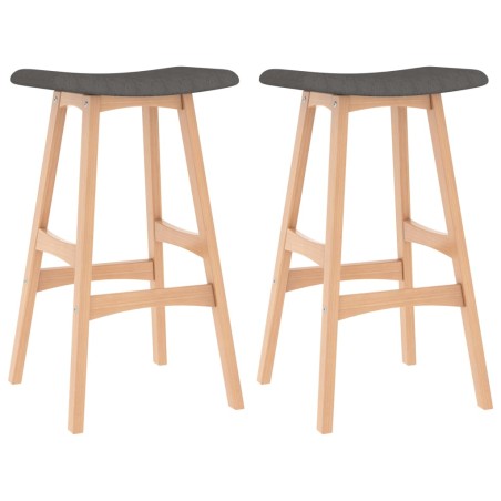 Barhocker 2 Stk. Dunkelgrau Stoff