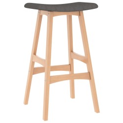 Barhocker 2 Stk. Dunkelgrau Stoff