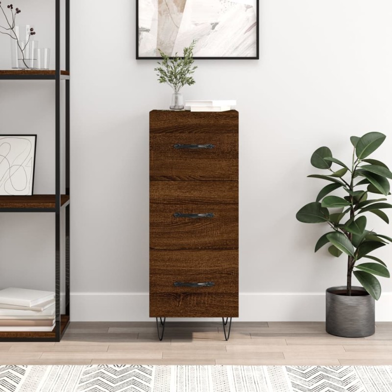 vidaXL Sideboard Braun Eichen-Optik 34,5x34x90 cm Holzwerkstoff vidaXL Sideboard Braun Eichen-Optik 34,5x34x90 cm Holzwerkstoff