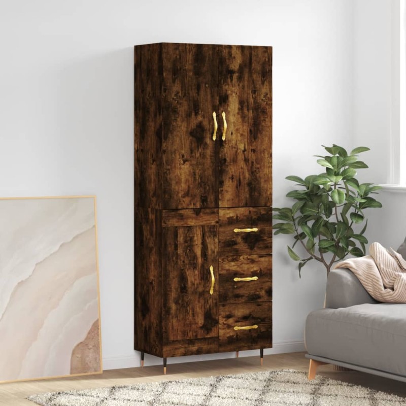 vidaXL Highboard Räuchereiche 69,5x34x180 cm Holzwerkstoff vidaXL Highboard Räuchereiche 69,5x34x180 cm Holzwerkstoff