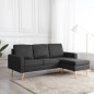 vidaXL 3-Sitzer-Sofa mit Hocker Dunkelgrau Stoff vidaXL 3-Sitzer-Sofa mit Hocker Dunkelgrau Stoff