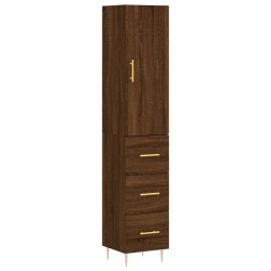 vidaXL Highboard Braun Eichen-Optik 34,5x34x180 cm Holzwerkstoff