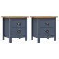 vidaXL Nachttische Hill 2 Stk. Grau 46x35x49,5 cm Massivholz Kiefer vidaXL Nachttische Hill 2 Stk. Grau 46x35x49,5 cm Massivholz Kiefer