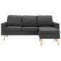 vidaXL 3-Sitzer-Sofa mit Hocker Dunkelgrau Stoff vidaXL 3-Sitzer-Sofa mit Hocker Dunkelgrau Stoff