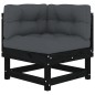 vidaXL 5-tlg. Garten-Lounge-Set mit Kissen Schwarz Massivholz vidaXL 5-tlg. Garten-Lounge-Set mit Kissen Schwarz Massivholz