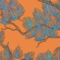 DUTCH WALLCOVERINGS Tapete Kiefer-Motiv Blau und Orange DUTCH WALLCOVERINGS Tapete Kiefer-Motiv Blau und Orange