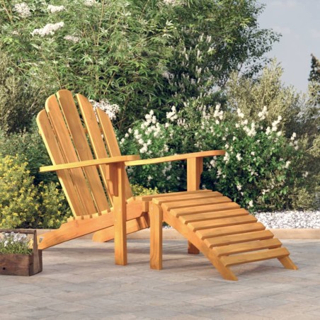 vidaXL Adirondack-Gartenstuhl mit Fußstütze Massivholz Teak