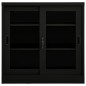 vidaXL Schrank mit Schiebetür Schwarz 90x40x90 cm Stahl vidaXL Schrank mit Schiebetür Schwarz 90x40x90 cm Stahl