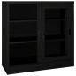 vidaXL Schrank mit Schiebetür Schwarz 90x40x90 cm Stahl vidaXL Schrank mit Schiebetür Schwarz 90x40x90 cm Stahl