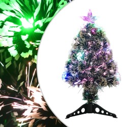 vidaXL Weihnachtsbaum mit LEDs Grün und Weiß 64 cm Fiberoptik