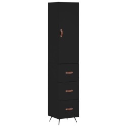vidaXL Highboard Schwarz 34,5x34x180 cm Holzwerkstoff