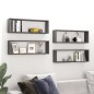 vidaXL Würfelregale 4 Stk. Hochglanz-Grau 80x15x26,5 cm Holzwerkstoff vidaXL Würfelregale 4 Stk. Hochglanz-Grau 80x15x26,5 cm Holzwerkstoff