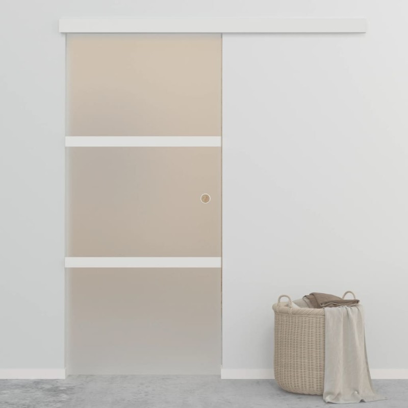 vidaXL Schiebetür ESG-Glas und Aluminium 90x212 cm Silbern vidaXL Schiebetür ESG-Glas und Aluminium 90x212 cm Silbern