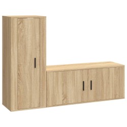 vidaXL 2-tlg. TV-Schrank-Set Sonoma-Eiche Holzwerkstoff