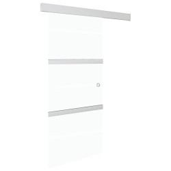 vidaXL Schiebetür ESG-Glas und Aluminium 90x212 cm Silbern