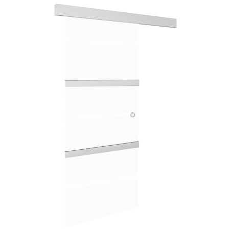 vidaXL Schiebetür ESG-Glas und Aluminium 90x212 cm Silbern