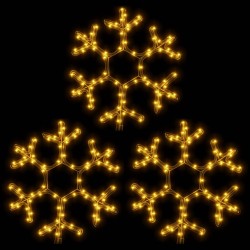 vidaXL LED-Schneeflocken 3 Stk. Warmweiß 38x37 cm