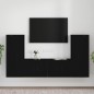 vidaXL 4-tlg. TV-Schrank-Set Schwarz Holzwerkstoff vidaXL 4-tlg. TV-Schrank-Set Schwarz Holzwerkstoff