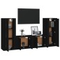 vidaXL 4-tlg. TV-Schrank-Set Schwarz Holzwerkstoff vidaXL 4-tlg. TV-Schrank-Set Schwarz Holzwerkstoff