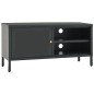 vidaXL TV-Schrank Anthrazit 90x30x44 cm Stahl und Glas vidaXL TV-Schrank Anthrazit 90x30x44 cm Stahl und Glas
