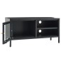 vidaXL TV-Schrank Anthrazit 90x30x44 cm Stahl und Glas vidaXL TV-Schrank Anthrazit 90x30x44 cm Stahl und Glas