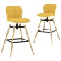 vidaXL Barstühle 2 Stk. Drehbar Gelb Stoff vidaXL Barstühle 2 Stk. Drehbar Gelb Stoff