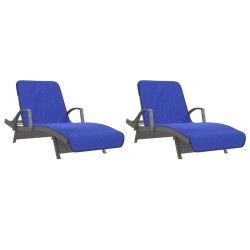 vidaXL Strandtücher 2 Stk. Königsblau 75x200 cm Stoff 400 GSM