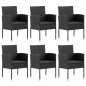 vidaXL 7-tlg. Garten-Essgruppe Schwarz Poly Rattan und Stahl vidaXL 7-tlg. Garten-Essgruppe Schwarz Poly Rattan und Stahl