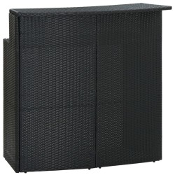 vidaXL Garten-Bartisch Schwarz 120x55x110 cm Poly Rattan 