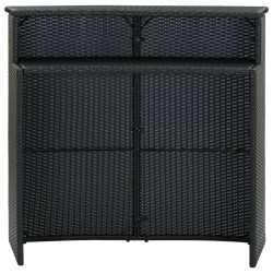 vidaXL Garten-Bartisch Schwarz 120x55x110 cm Poly Rattan 