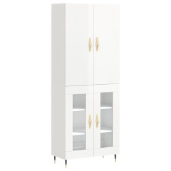 vidaXL Highboard Hochglanz-Weiß 69,5x34x180 cm Holzwerkstoff