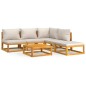 vidaXL 6-tlg. Garten-Lounge-Set mit Hellgrauen Kissen Massivholz vidaXL 6-tlg. Garten-Lounge-Set mit Hellgrauen Kissen Massivholz