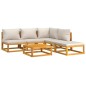 vidaXL 6-tlg. Garten-Lounge-Set mit Hellgrauen Kissen Massivholz vidaXL 6-tlg. Garten-Lounge-Set mit Hellgrauen Kissen Massivholz