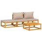 vidaXL 4-tlg. Garten-Lounge-Set mit Taupe Kissen Massivholz vidaXL 4-tlg. Garten-Lounge-Set mit Taupe Kissen Massivholz
