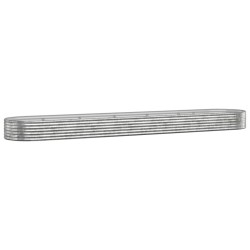 vidaXL Hochbeet Pulverbeschichteter Stahl 507x100x36 cm Silbern
