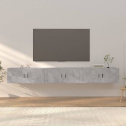 vidaXL TV-Wandschränke 3 Stk. Betongrau 100x34,5x40 cm