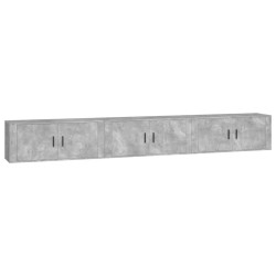 vidaXL TV-Wandschränke 3 Stk. Betongrau 100x34,5x40 cm