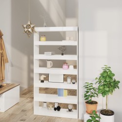 vidaXL Bücherregal/Raumteiler Hochglanz-Weiß 100×30×198 cm