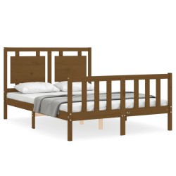 vidaXL Massivholzbett mit Kopfteil Honigbraun 120x200 cm