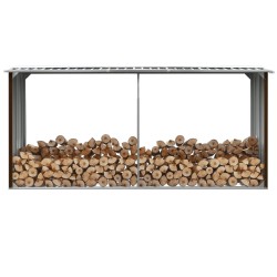 vidaXL Brennholzlager Verzinkter Stahl 330 x 92 x 153 cm Braun