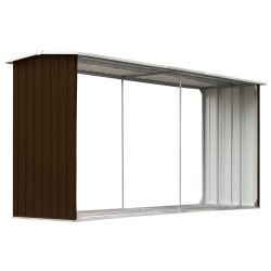 vidaXL Brennholzlager Verzinkter Stahl 330 x 92 x 153 cm Braun