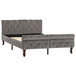 vidaXL Bettgestell Grau Samt 120 x 200 cm