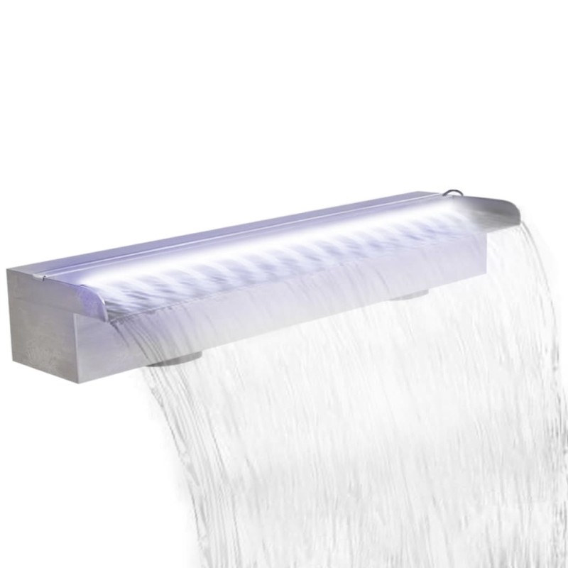 vidaXL Pool-Wasserfall Fontäne mit LEDs Rechteckig Edelstahl 60 cm vidaXL Pool-Wasserfall Fontäne mit LEDs Rechteckig Edelstahl 60 cm