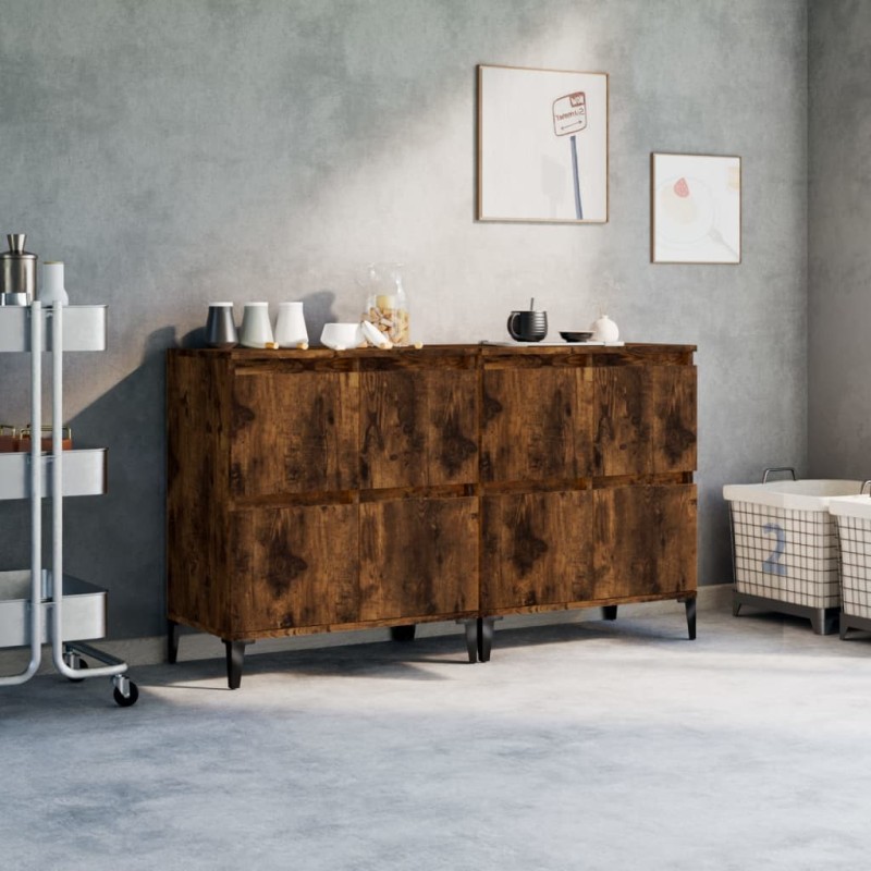vidaXL Sideboards 2 Stk. Räuchereiche 60x35x70 cm Holzwerkstoff vidaXL Sideboards 2 Stk. Räuchereiche 60x35x70 cm Holzwerkstoff